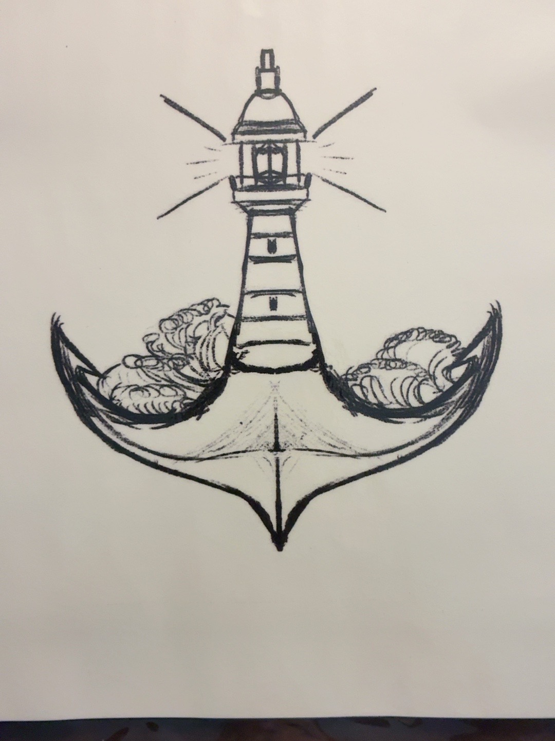 Creating Anchors Counseling lighthouse and anchor logo